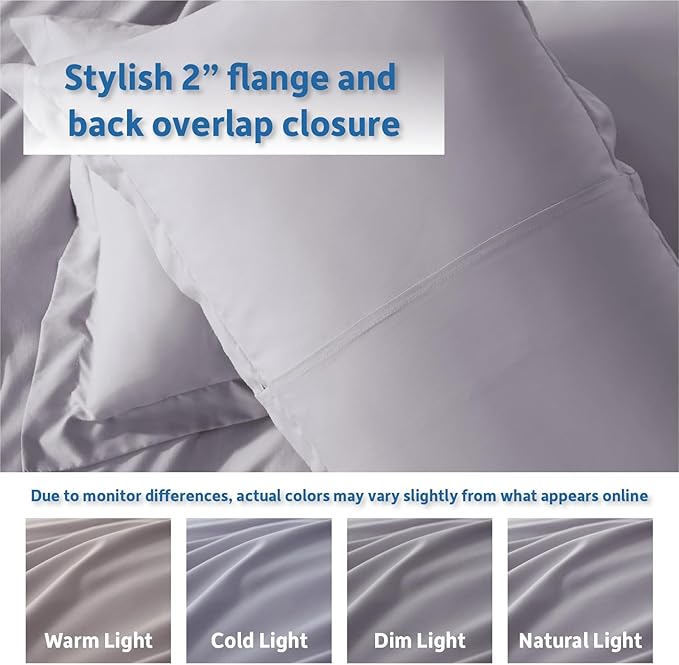 Nestl Grey Lavender California King Duvet Cover Sets - Soft Double Brushed Cal King Duvet Cover, 3 Piece, with Button Closure, 1 Duvet Cover 104x98 inches and 2 Pillow Shams