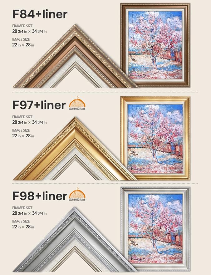 DECORARTS - Reminiscence of Mauve, Vincent Van Gogh Art Reproduction. Acid Free Cotton Canvas Giclee Print w/Bronze Frame&Mat for Wall Decor.