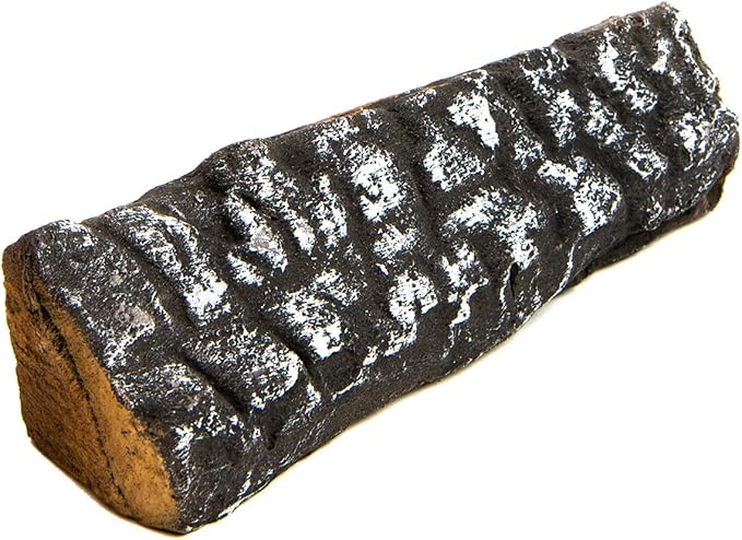 Barton 10-Pieces Ceramic Logs Set Gas Vented Fireplace Realistic Fire Log Stackable Logs Fire Place Fire Pit Insert Fireplace (10pcs) Wood Logs