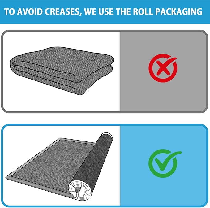 GOYLSER Kitchen Runner Rugs Non Skid Washable, Absorbent 12ft Jute Floor Runners for Hallway Non Skid, Grey Long Bathroom Rugs Runner