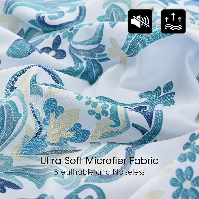 Beyond Twin Comforter Set - Green Floral, Lightweight Down Alternative