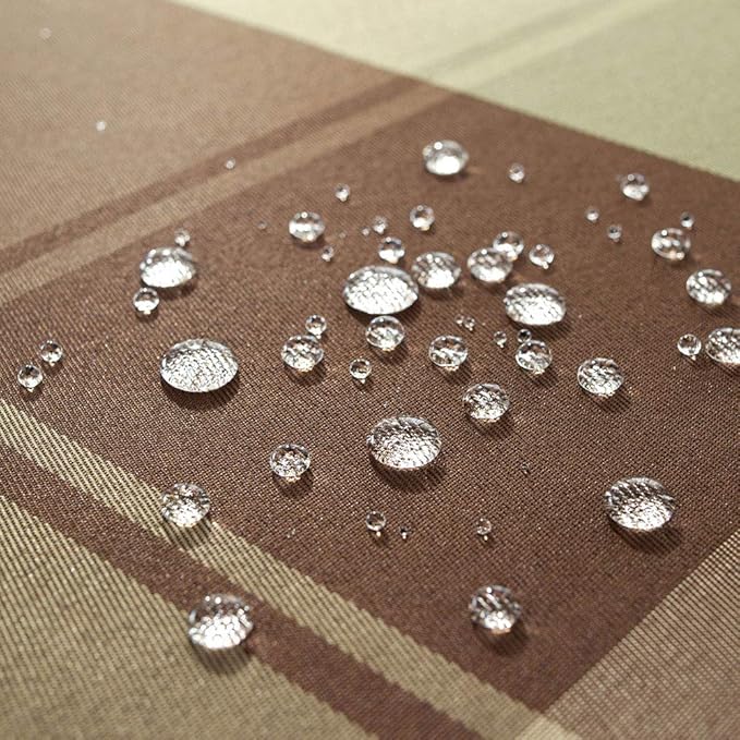 Round Tablecloth Checkered Style Polyester Table Cloth Dust-Proof Wrinkle Resistant Heavy Weight Table Cover for Kitchen Dinning Tabletop Decoration (Round,70" (4-6 Seats), Taupe)