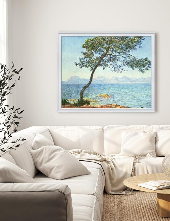 DECORARTS - Claude Monet The Esterel Mountains 1888, Large Framed Wall Art, Canvas Size 35x28, Outer Dimensions Larger With Customizable Solid Wood Frames, Giclee Canvas Print, Made in USA