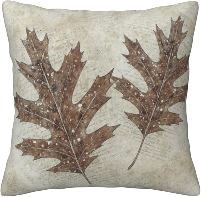 Fall Pumpkin Pillow Covers 18x18 inch Set of 4, Linen Autumn Outdoor Thanksgiving Harvest Maple Fallen Leaves Rustic Farmhouse Decorations for Sofa Couch