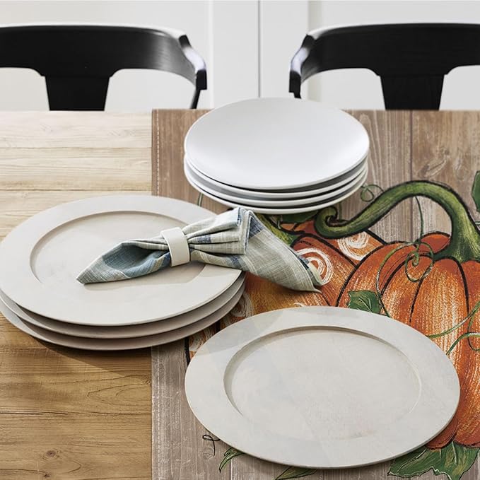 Artoid Mode Wood Pumpkins Fall Placemats, 24x36 Inch Extra Large Table Mats for Kitchen Countertop Protector Dining Decoration
