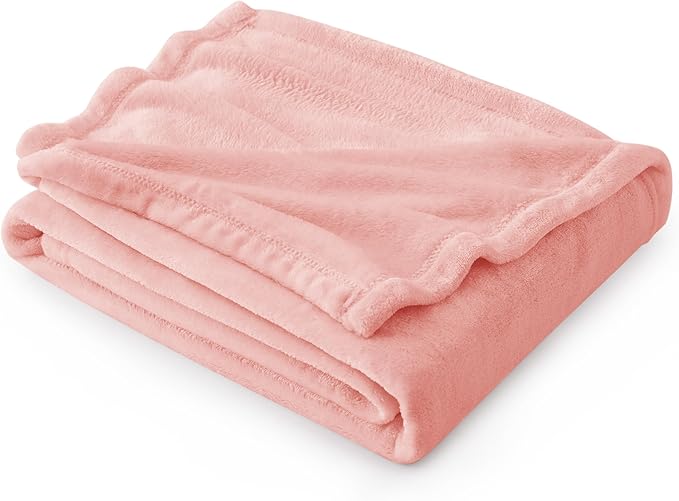 Bedsure GentleSoft Fleece Throw Blanket for Couch Pink - Lightweight Plush Fuzzy Cozy Soft Blankets and Throws for Sofa, 50x60 inches