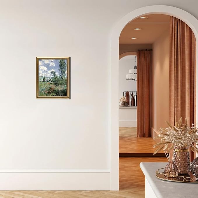 RETRART Vintage French Wall Art, Wildflower Landscape Painting Art - French Cottage Living Room Wall Decor - 8" x 10" Unframed Canvas Prints for Bedroom Living Room Bathroom Spring Landscape