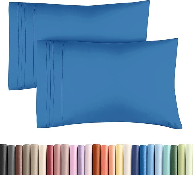 King Pillow Cases Set of 2 - Ultra Soft Hotel Quality Pillowcase Covers - Comfy, Cozy & Wrinkle Free - Shrinkage, Stain & Fade Resistant - Machine Washable Pillow Protectors - 2 Piece Set - Royal Blue