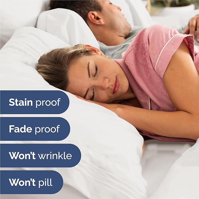 Split King Size 5 Piece Sheet Set - Comfy Breathable & Cooling Bed Sheets Set - Hotel Luxury Bedding for Women, Men, Kids, Teens, Boys & Girls - Deep Pockets & Wrinkle Free - Oeko-Tex - Antique White