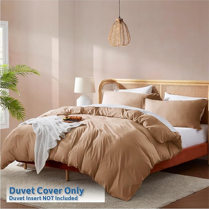 Nestl Twin Duvet Cover Set - Soft Double Brushed Mocha Brown Duvet Cover Twin, 2 Piece Twin/Twin XL Duvet Cover with Button Closure, 1 Duvet Cover 68x90 inches and 1 Pillow Sham