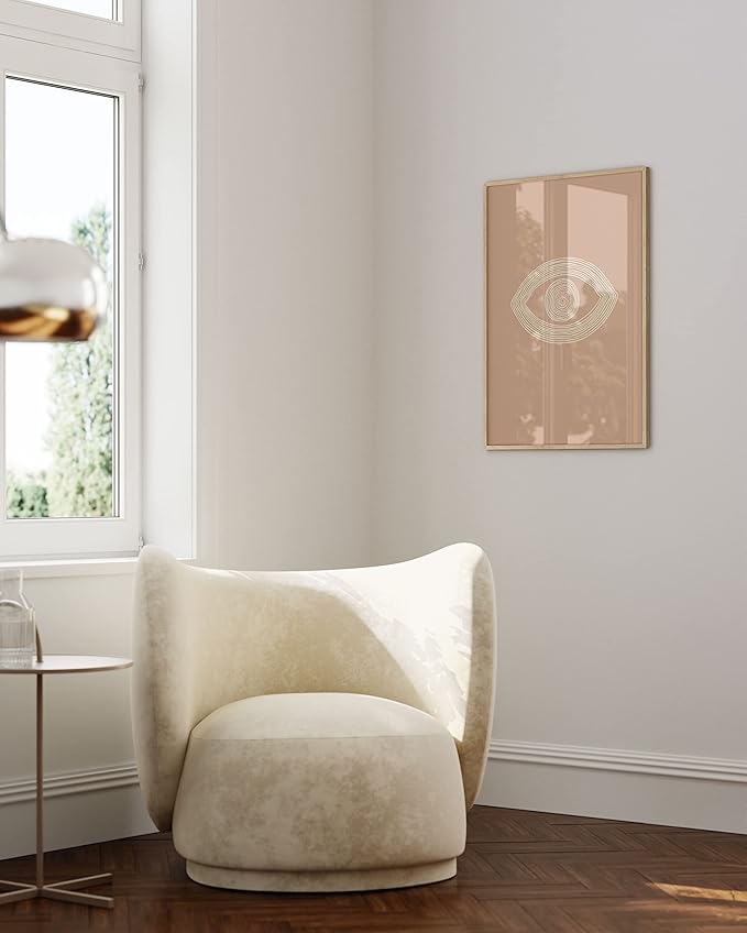 HAUS AND HUES Boho Posters - Neutral Wall Art Prints - Abstract Art - Eye of Sauron Peach (24x36 Unframed)