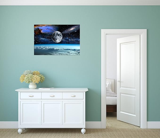 XXM WallArt FC2569 Space View From Earth Canvas Wall Art Landscape Modern Decor Abstract for Living Room, Bedroom, Kitchen, Home and Office