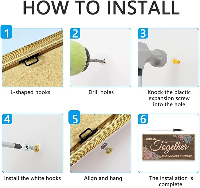 ANHUIB Large 3D Quote Wood Wall Art 20x40 Inch Framed Brown Wooden Signs Home Decor They Built a Life They Loved Inspirational Artwork Floral Wall Art for Living Room Bedroom Office