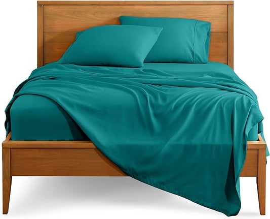Bare Home Split King Sheet Set - 1800 Ultra-Soft Microfiber Bed Sheets - Double Brushed - Deep Pockets - Easy Fit - 5 Piece Set - Bed Sheets & Pillowcases (Split King, Emerald)