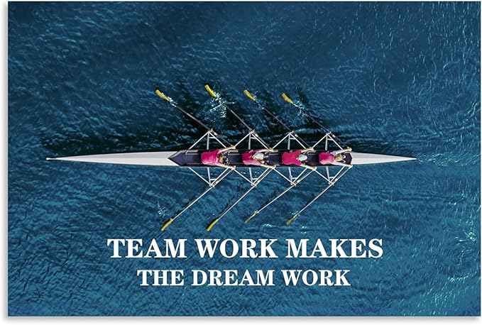 Motivational Wall Art Motivational Poster Team Work Makes The Dream Work Entrepreneur Canvas Printmaking Inspiring Motto Picture Modern Art Work Home Office Decoration Ready to Hang[12''W X 18''H]