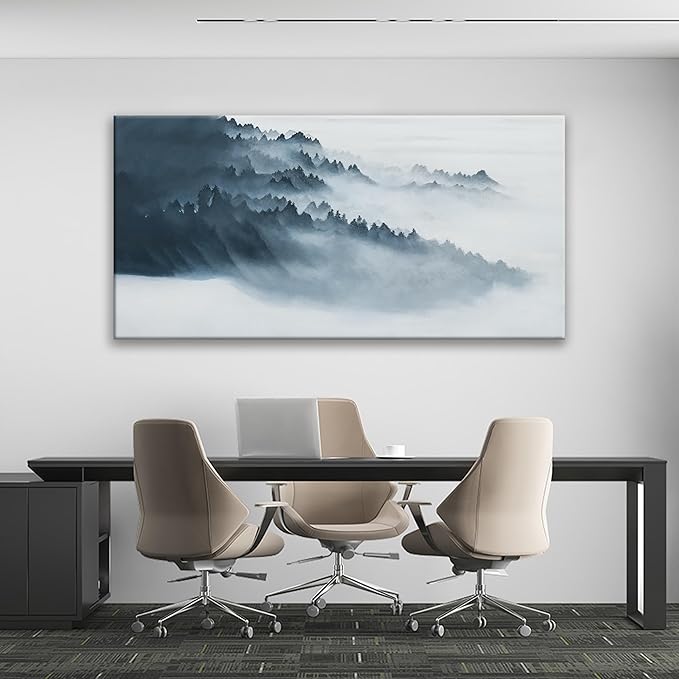 TAIJXAGSG Wall Art Paintings Abstract Wall Decorations Canvas Wall Art Decor Prints Poster 24" X 48" Home Decor Black Grey Artwork Painting Pictures For Bedroom Living Room Artwork