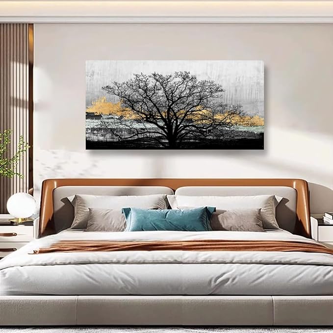 Abstract Canvas Wall art for Living Room Tree of Life Black and White Wall Art Bedroom Office Large Wall Art Kitchen Pictures Modern Wall Decor Mural AbstractPaintings Artwork 20 * 40inch
