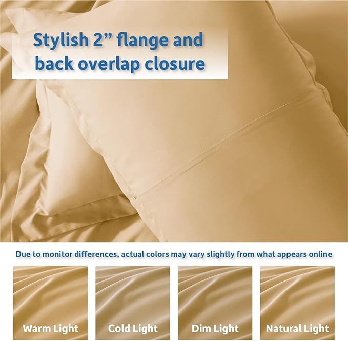 Nestl Twin Duvet Cover Set - Soft Double Brushed Camel Gold Duvet Cover Twin XL, 2 Piece, with Button Closure, 1 Duvet Cover 68x90 inches and 1 Pillow Sham