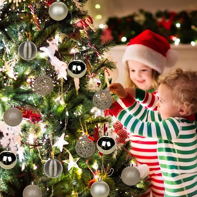 30PCS 2.36" Christmas Ball Ornaments Shatterproof Champagne Christmas Tree Decorations Xmas Tree Balls Halloween Ornaments Décor