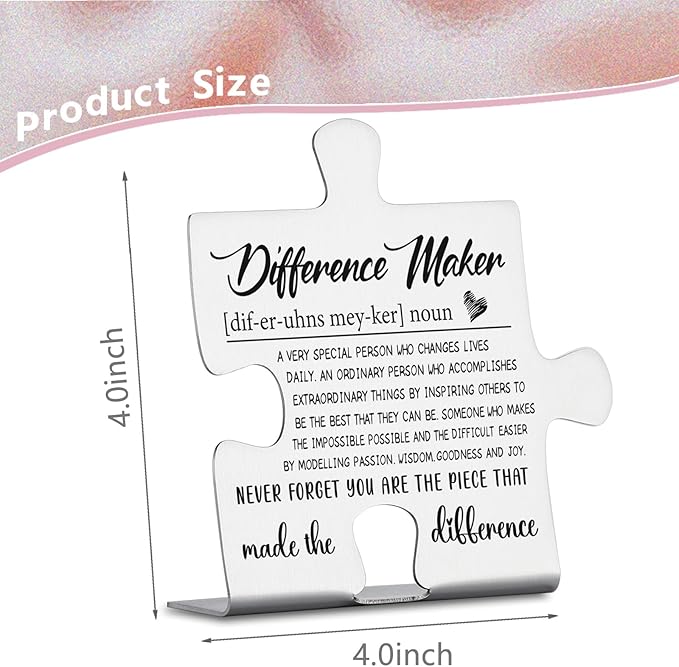 Difference Maker Team Appreciation Thank You Gifts for Employees, Coworkers, Nurse, Doctor, Boss, Leader, Assistant, Teacher, Leaving, Going Away, Promotion Gifts Decorative Signs YCC3