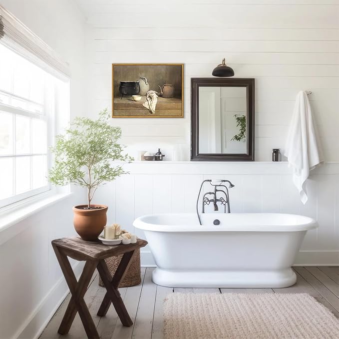 KBKBART Framed Vintage Wall Art, Farmhouse Kitchen Wall Art Prints Country Wall Decor, Vintage Rustic Kitchen Sign Canvas Painting, Kitchen Decor Canvas Wall Art for Dining Room, Bedroom, Living Room, Gallery, Vintage Wall Decor(12"x16")