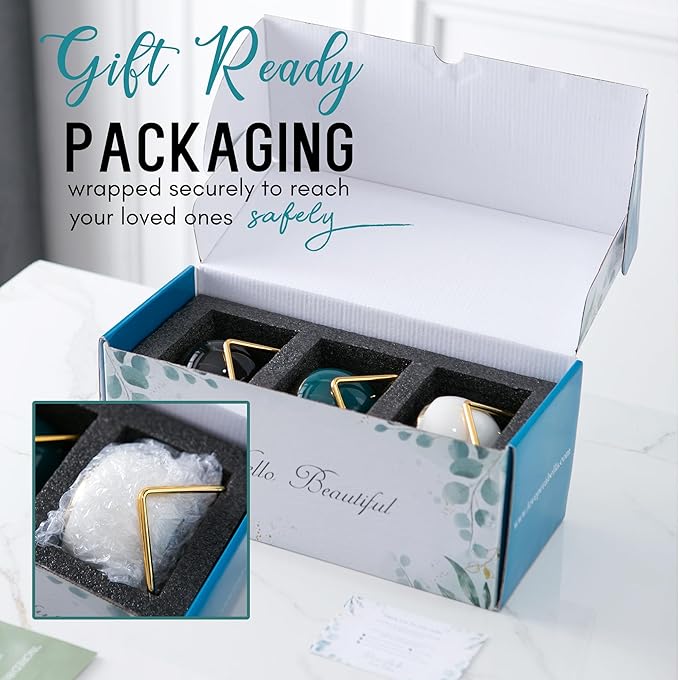 Housewarming Gifts: Best Home Essentials for New House - Farmhouse Living Room Decor | 3 Succulent Pots for Plant Lovers