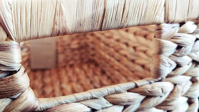 Set of 6 Wicker Storage Basket, Water Hyacinth Storage Baskets, Wicker Storage Baskets for Shelves, Wicker Baskets for Storage, Woven Baskets For Storage (6 Packs Medium)