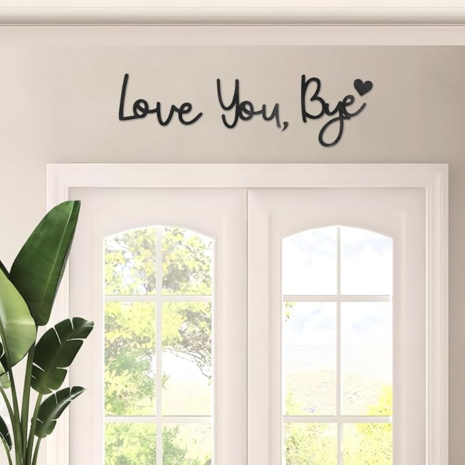 Yadiana Love You Bye Sign Above Door Boho Home Decor, Black Modern Wall Art Decor Express Love and Warm for Your Family Lovers, Valentine xmas Gift Room Entryway Hallway House Wall Decor Aesthetic