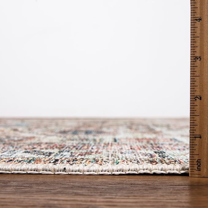 Keen Home Design 9x12 Rug - Machine Washable Area Rug with Non-Slip Backing, Ideal for Living Room, Dining Room, Bedroom - Vintage, Easy Clean, Durable, Low Pile Rug - (9' x 12')