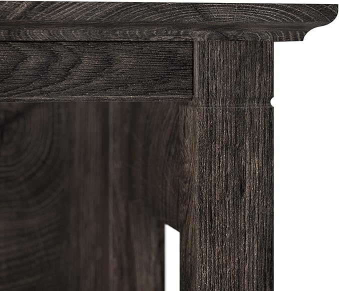 Bush Furniture Tall 5 Shelf Bookcase for Living Room or Home Office, Large Bookshelf, Modern Farmhouse Style, Key West Collection, Dark Gray Hickory