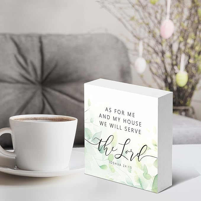 Christian Gifts, As For Me And My House We Will Serve The Lord Wooden Box Sign, Christian Home Décor Gifts for Family, Friends, etc., Thanksgiving, Christmas Gifts, Christian Decorations.(053)