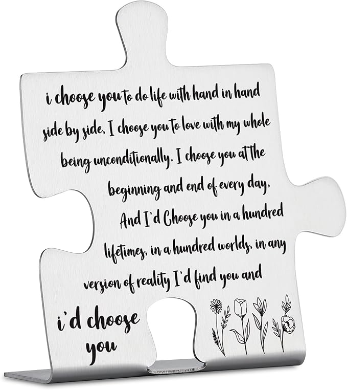 I Choose You Sign, Romantic Love Message Sign for Husband, Wife, Boyfriend, Girlfriend, Anniversary, Wedding, Valentine’s Day, Birthday Decorative Signs & Plaques YCC15