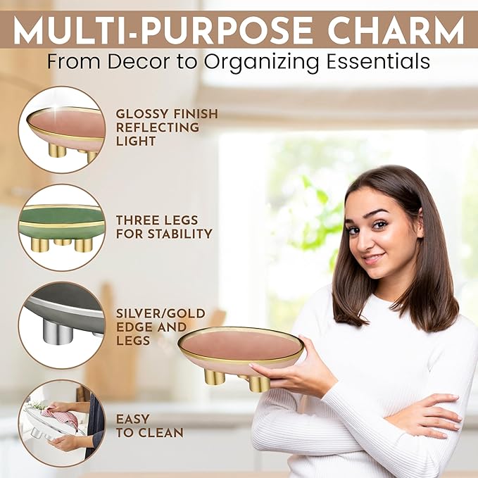 Ceramic Fruit Bowl – 10” Pink Decorative Bowl for Kitchen Counter – Modern Pedestal Bowl, Fruit Bowls, Catch All Bowl, and Fruit Basket for Kitchen Counter