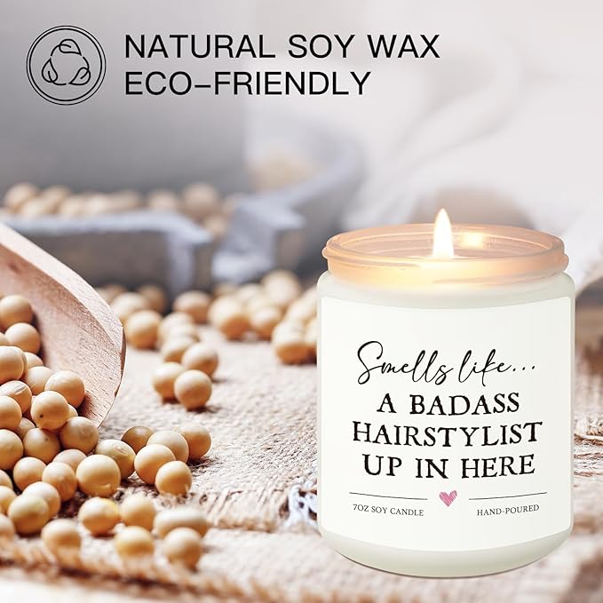 Hair Stylist Gifts, Hairdresser Gifts for Women Men, Cosmetology Graduation Present - Hair Salon Decor, Thank You Present for Hairstylist, Birthday Christmas Gift for HairDresser, Funny Scented Candle