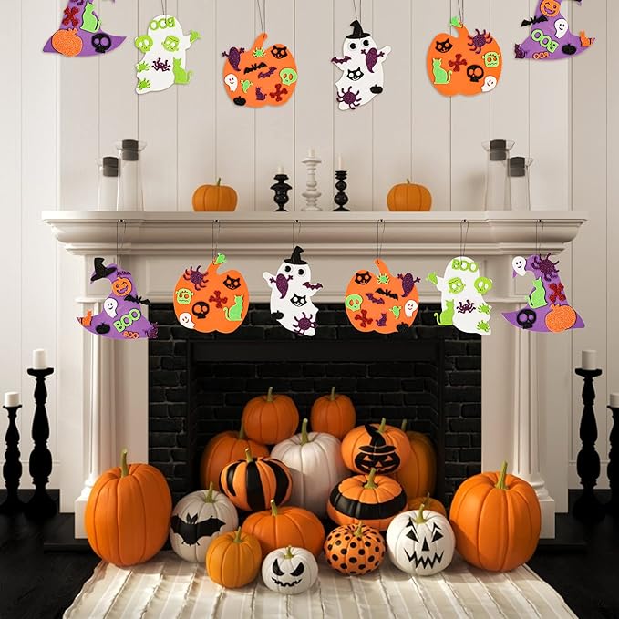 Max Fun 302PCS Halloween Crafts for Kids, Halloween Activities Foam Pumpkins for Crafts Stickers Gift Kits, DIY Art and Craft Set for Holiday Classroom Decorations Party Favors Supplies