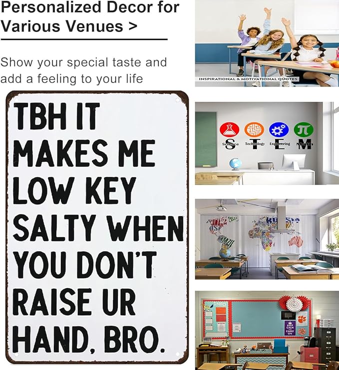 Students Teachers Gift High School Middle School Sign Funny Math/English/Science/History Class Tin Sign for Home Classroom Study Room Wall Decor 8x12 Inch (3126)