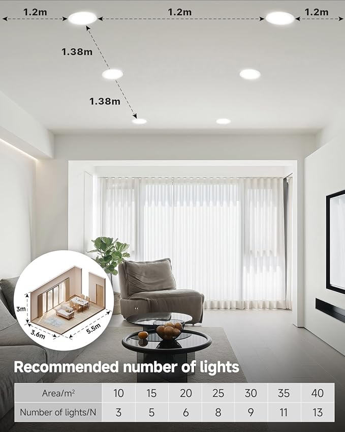 Ensenior 12 Pack 6 inch LED Eyeball Recessed Lighting, 360°+90° Rotatable and 2700K-5000K Selectable, Dimmable Gimbal Recessed Lights, Canless Angled Adjustable Ceiling Downlight, 1300LM, 13W=115W-FCC