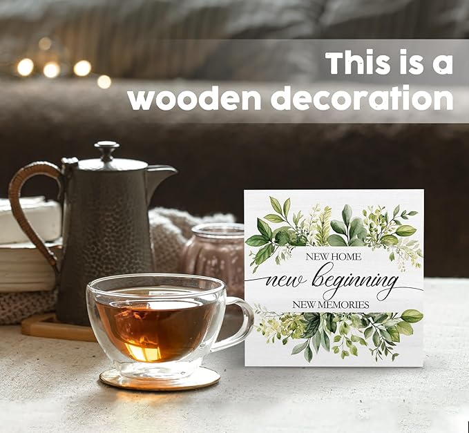 House Warming Gifts, New Home Signs for Home Decor, New House Gifts for Couple, Housewarming Desk Decorations 5x5 in