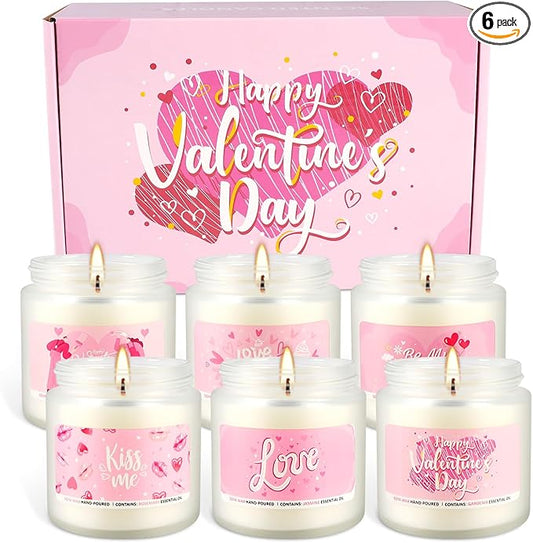 Candle Gifts,6pack Valentine's Scented Candle-Long Lasting Burning-Aromatherapy Candle for Men Husband Boyfriend,Romantic Gifts for Women, Girlfriend Wife,Mother,Home Decor,Anniversary