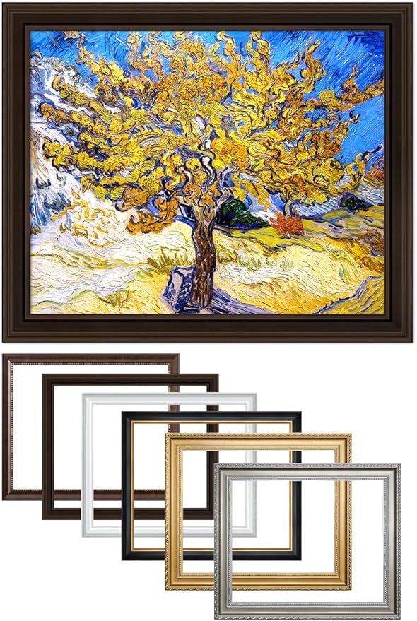 DECORARTS - The Mulberry Tree - Vincent Van Gogh Giclee Prints w/Antique Brown Frame for Wall Decor. Picture Size: 20x16, Total Size w/Frame: 23x19