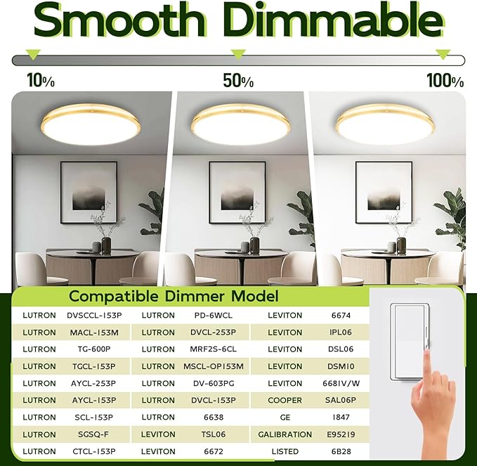 hykolity 32 Inch Oval LED Ceiling Light, 60W, 4000LM, 2700K/3000K/3500K/4000K/5000K Adjustable, Gold Finish Dimmable Flushmount Ceiling Light for Bedroom, Living Room