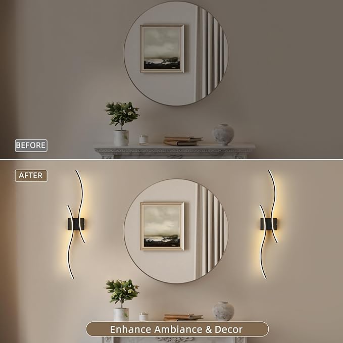 Battery Operated Wall Sconce Set of 2, Dimmable Modern LED Rechargeable Wall Light with Remote Control, Wall Decor for Living Room, Hallway, Quick Install, No Electrician Required