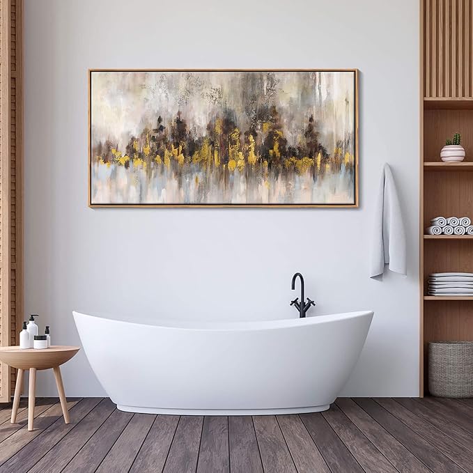 YDYSUNE Gold Abstract Wall Decor - Brown Canvas Wall Art for Living Room- Large Modern Artwork - Oil Painting Pictures for Bedroom Kitchen Home Office