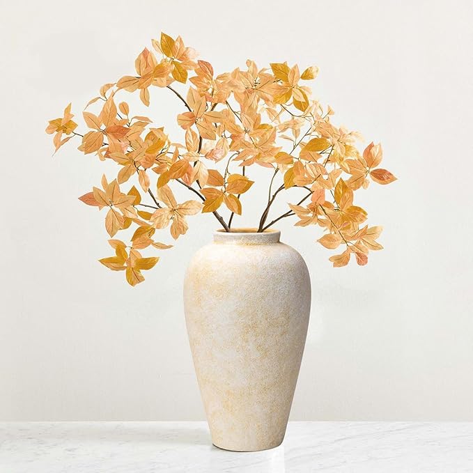 Ceramic Flower Vase Home Decor - 9.2 inch Large Farmhouse Table Vases, Rustic Decorative Vases for Kitchen Living Room Coffee Dining ShelfMantel Decoration