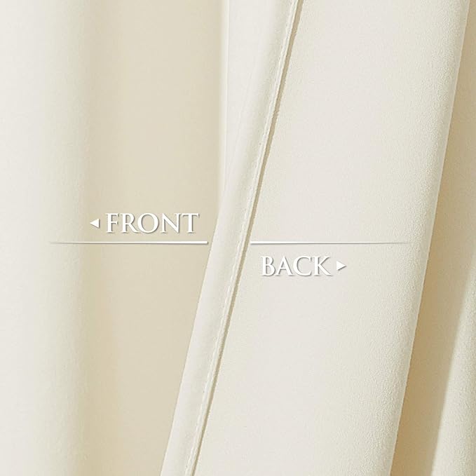 StangH Ivory White Velvet Curtains 84 inches Long Soft Skin Friendly Privacy Drapes for Nursery Kids Bedroom Light Dimming Window Curtain for Living Room, W42 x L84 inches, 2 Panels