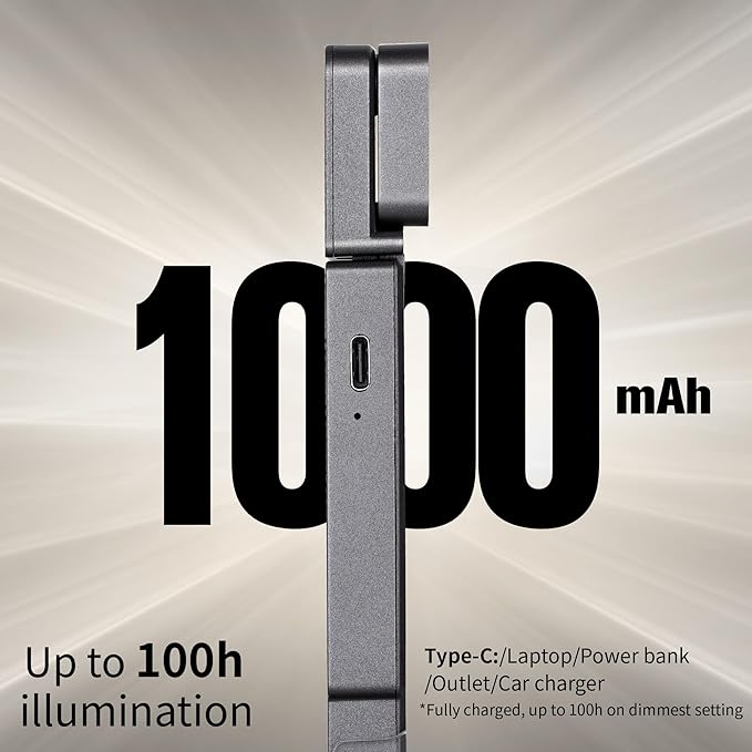 Dott Arts Book Lights for Reading at Night,Rechargeable 1000mAh Reading Lights for Books in Bed Dual-Heads Small Desk Lamps for Home Office with 5 Colors,Timer Function,LED Clip Light for Kids Room