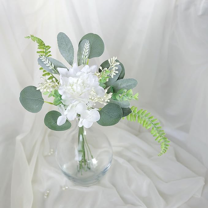 YXZZWL Artificial Greenery Stems Box Set,75 Pcs with 7 Kinds of Faux Greenery Branches Fake Eucalyptus for Wedding DIY Bouquets Floral Arrangement Table Centerpieces (Dusty Green & Beige)