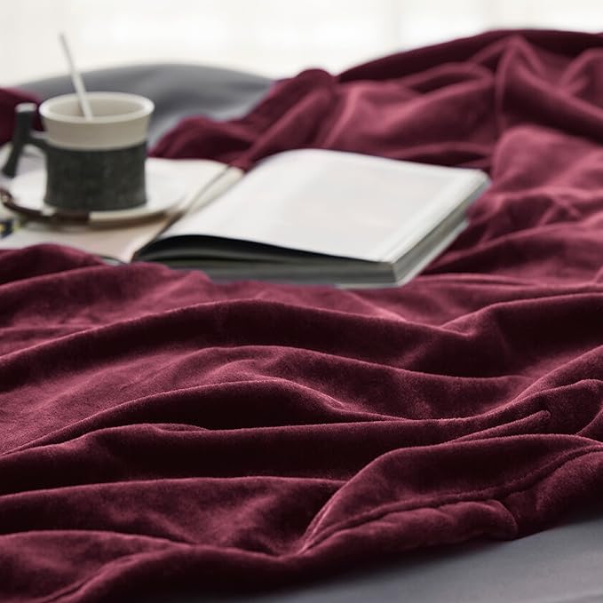 Bedsure GentleSoft Fleece Throw Blanket Burgundy Red - 300GSM Blankets for Couch, Sofa, Bed, Soft Lightweight Plush Cozy Throws for Toddlers, 50x60 inches