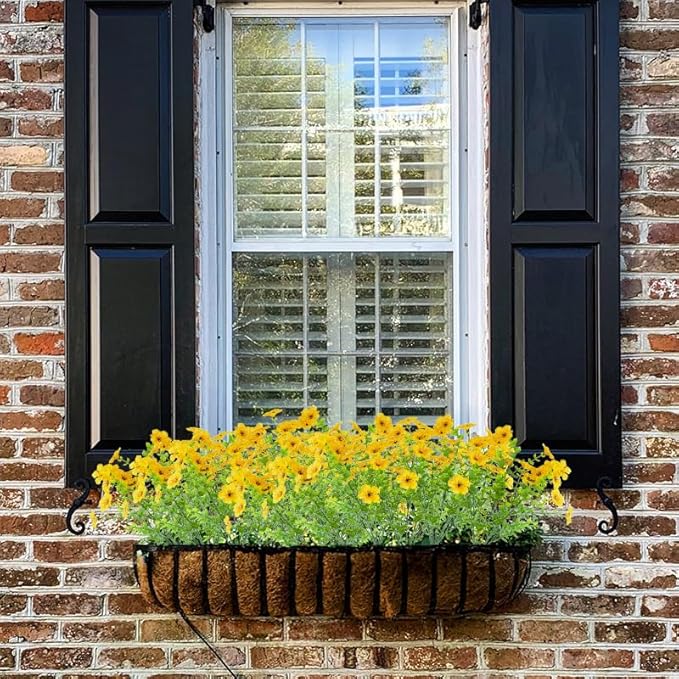 Artificial Faux Plants Flowers Outdoor Fall Seasonal Decoration, 12 Bundles Artificial Flowers Outdoor UV Resistant Fake Plastic Flowers Faux Plants for Planter Porch Patio Christmas Decor