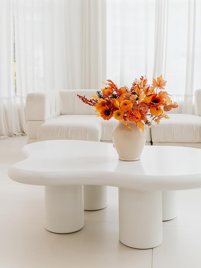 MISSPIN 10 PCS 18 inch Fall Decor Bouquets, Fall Decorations Indoor Outdoor Halloween Thanksgiving Farmhouse Arrangement Decorations for Front Door Wedding Centerpieces in Autumn (Orange)